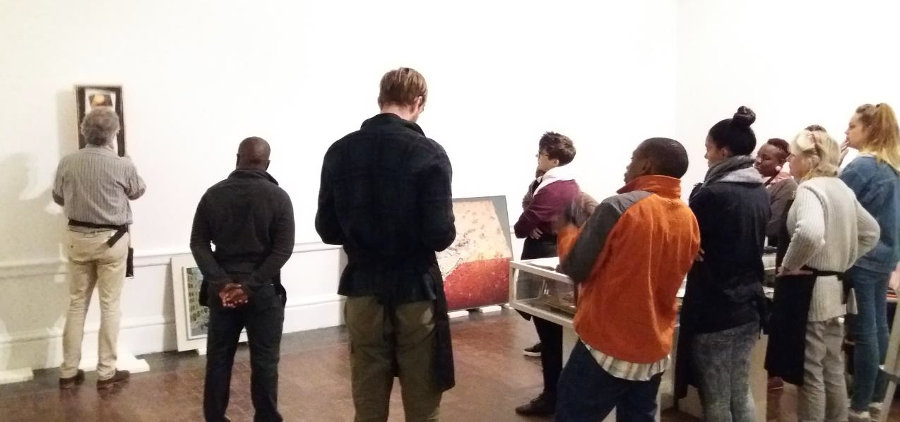 Click the image for a view of: Art handling, hanging and display were also considered with a stong hands on component