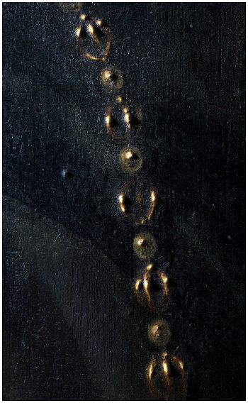 Click the image for a view of: Detail of the chain, including the impasto highlights